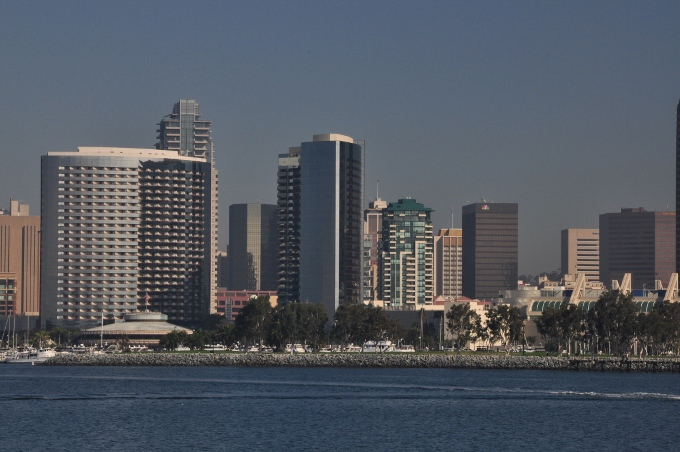 the San Diego skyline from the Coronado ferry landing